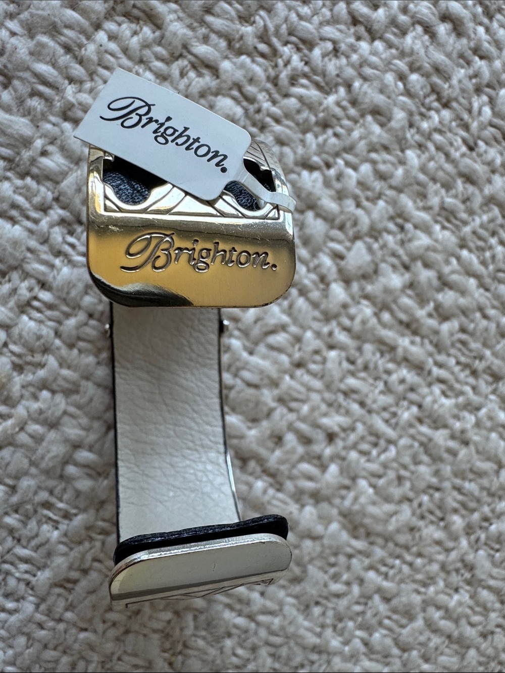 Brighton Silver Cutout Bangle Bracelet with Black Inset - Picture 3 of 3